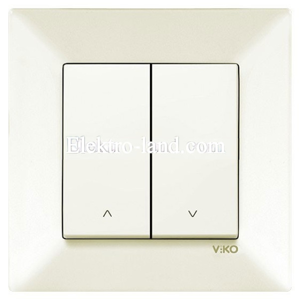 Выключатель  проходной двухклавишный крем VIKO MERIDIAN 90970217-WH